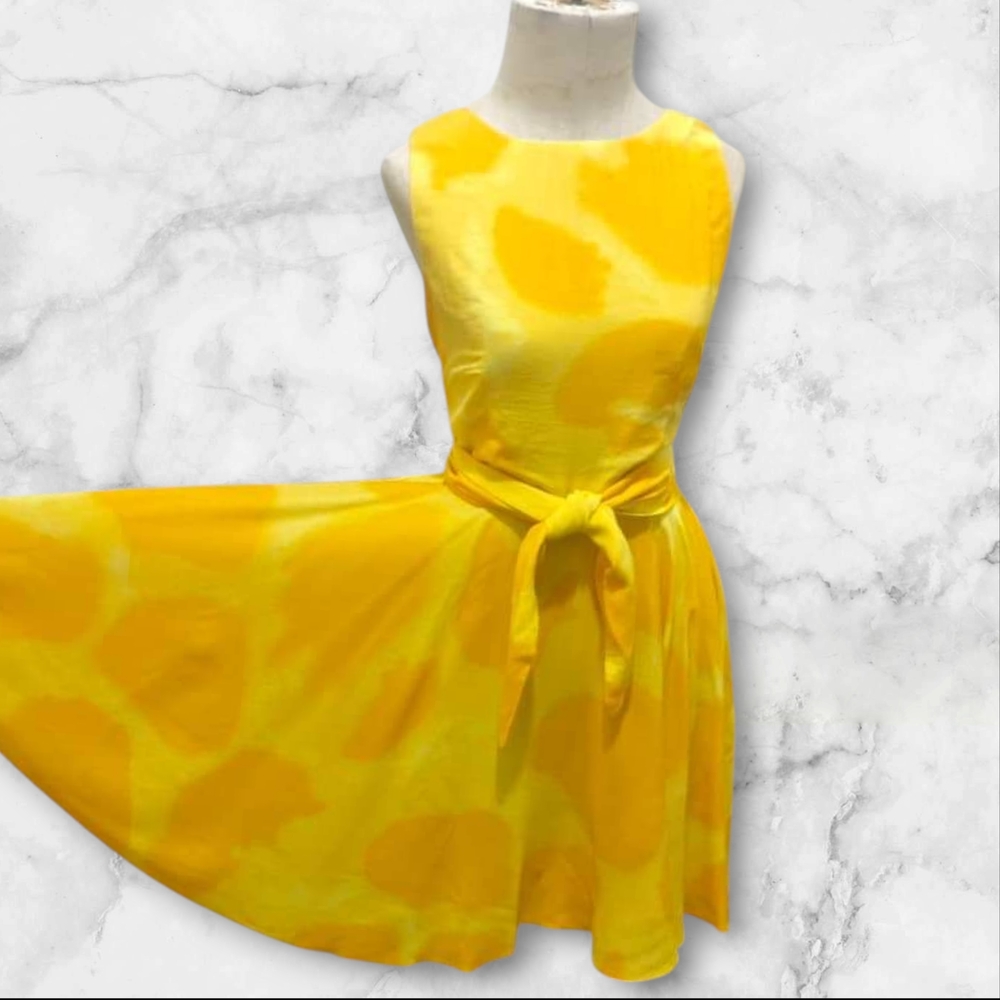 FINAL MARKDOWN Joseph Ripkoff '90s Vibrant Yellow Dress Circle Skirt 4